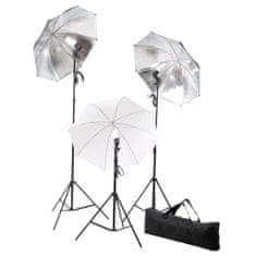 Greatstore Set studiových světel 24 wattů, se stativy a deštníky