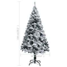 Greatstore Umělý vánoční stromeček zasněžený zelený 150 cm PVC