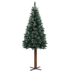 Greatstore Úzký vánoční stromek s LED diodami a sadou koulí zelený 150 cm