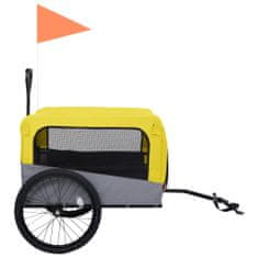 Petromila Vozík pro psa za kolo a na běhání 2 v 1 žlutý a šedý