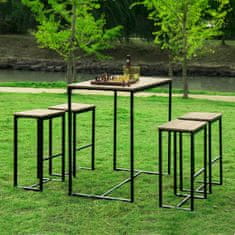 SoBuy OGT15-N 5 dílný barový stůl se židlemi Jídelní stůl Vvysoký stůl Bistro stůl se 4 barovými stoličkami Sedací skupina