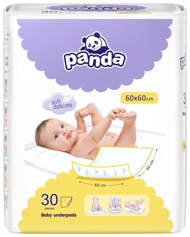 Levně Panda Bella Happy Dětské přebalovací podložky 60x60 cm - 30ks