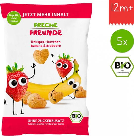 Freche Freunde BIO Křupky Kukuřice, banán a jahoda (5x30g)