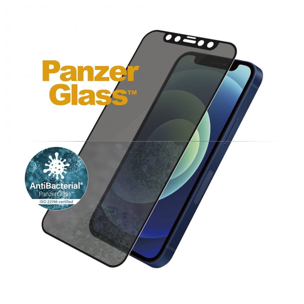 PanzerGlass Edge-to-Edge Privacy Antibacterial pro Apple iPhone 12/12 Pro 6,1″ P2711, černé