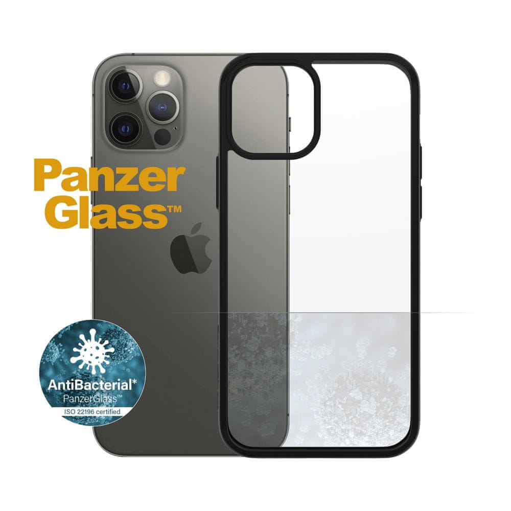 Levně PanzerGlass ClearCase Antibacterial pro Apple iPhone 12/12 Pro 6,1″ Black Edition 0252 - rozbaleno