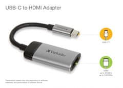Verbatim Adaptér USB-C na HDMI 4K, USB 3.1 GEN 1 / HDMI, 10 cm (49143)