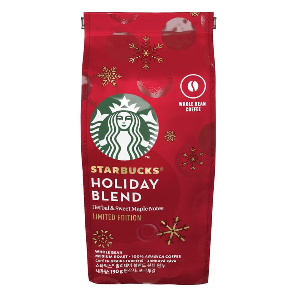 Starbucks Holiday Blend limitovaná edice, zrnková káva, 190 g
