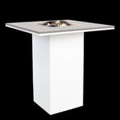COSI Stůl s plynovým ohništěm COSI- typ Cosiloft barový stůl bílý rám / šedá deska