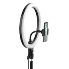 BASEUS Photo Ring Selfie kruhové LED světlo 12'' + vysoký statív, černý