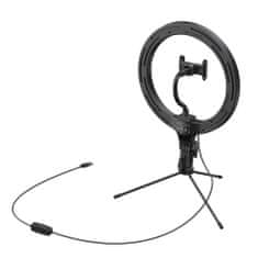 BASEUS Photo Ring Selfie kruhové LED světlo 10" + mini stolní stativ, černý