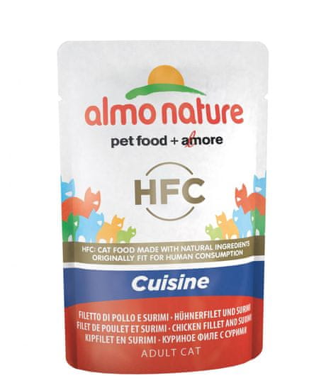 Almo Nature HFC Cuisine WET CAT kuřecí filet a surimi 24x55 g EXPIRACE 31/5/2022