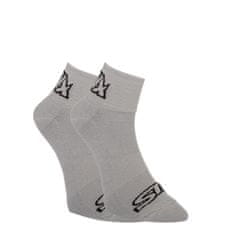 Styx Ponožky kotníkové šedé s černým logem (HK1062) - velikost XL