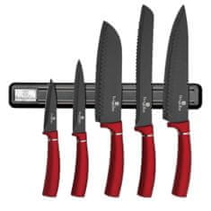 Sada 5 kuchyňských nožů s pruhy Bh-2534 Burgundy