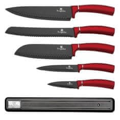 Sada 5 kuchyňských nožů s pruhy Bh-2534 Burgundy