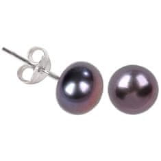 JwL Luxury Pearls Náušnice z pravých kovově modrých perel JL0028