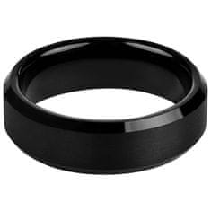 Troli Černý ocelový prsten (Obvod 57 mm)