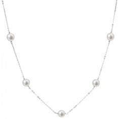 Evolution Group Stříbrný náhrdelník s 5 pravými perlami Pavona 22015.1