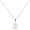 Stříbrný náhrdelník s pravou perlou JL0436 (řetízek, přívěsek) (Délka 55 cm)