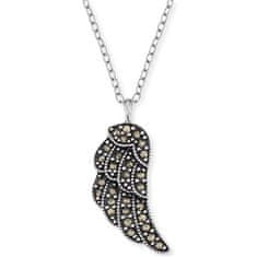 Engelsrufer Stříbrný náhrdelník Křídlo s markazity ERN-LILWING-MA