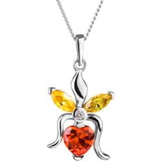 Preciosa Stříbrný náhrdelník s třpytivým přívěskem Silken 5066 60