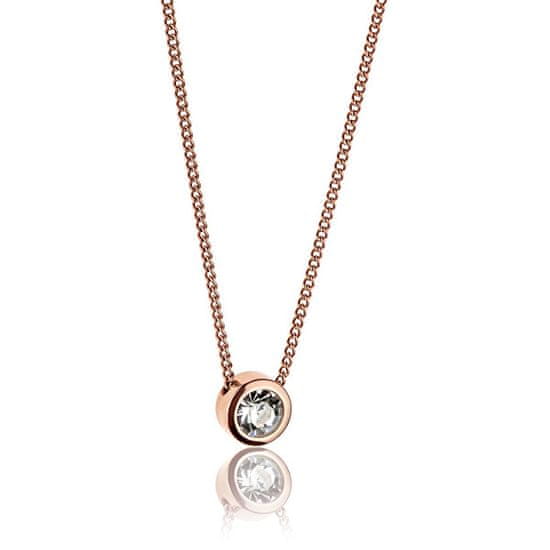 Emily Westwood Růžově pozlacený náhrdelník s krystalem WN1010R