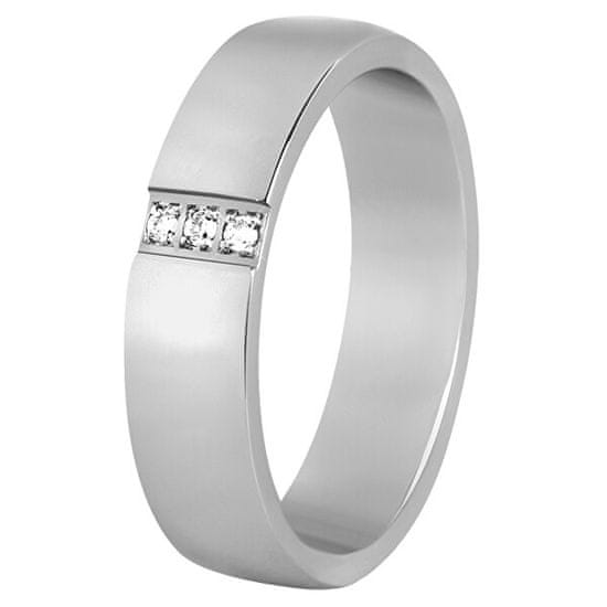 Beneto Dámský prsten z oceli s krystaly SPD01
