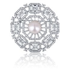 JwL Luxury Pearls Luxusní dámská brož s perlou 2v1 JL0665