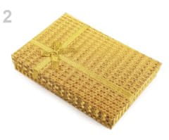 Kraftika 1ks zlatá krabička exklusivní s mašlí 13x18cm