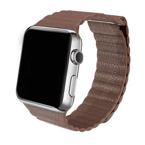 SAMURRAI kožený magnetický řemínek na Apple Watch - hnědý - 38 / 40 mm