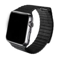 SAMURRAI kožený magnetický řemínek na Apple Watch - černý - 42 / 44 mm
