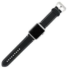 SAMURRAI elegantní kožený řemínek na Apple Watch - černý - 42 / 44 mm