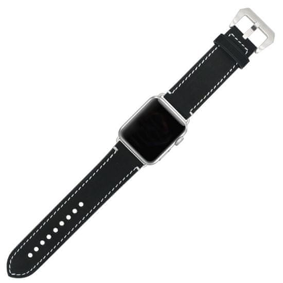 SAMURRAI elegantní kožený řemínek na Apple Watch - černý - 38 / 40 mm