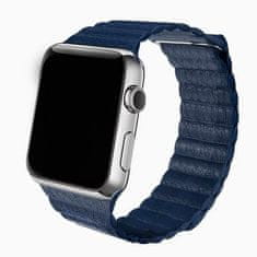 Daklos Kožený magnetický řemínek na Apple Watch - modrý - 38 / 40 mm