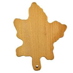AMADEA Dřevěné prkénko ve tvaru javorového listu, masivní dřevo, 35x25x2 cm