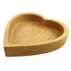 AMADEA Dřevěná miska ve tvaru srdce, masivní dřevo, rozměr: 21,5x21,5x4,5 cm