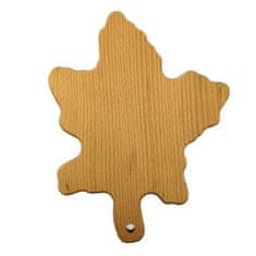 AMADEA Dřevěné prkénko ve tvaru javorového listu, masivní dřevo, rozměr 25x19,5 cm