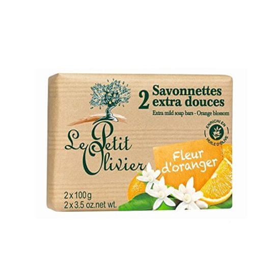 Le Petit Olivier Extra jemné mýdlo Pomerančový květ (Extra Mild Soap Bars) 2 x 100 g