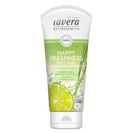 Lavera Sprchový a koupelový gel Happy Freshness Bio limetka a Bio citronová tráva (Body Wash Gel) 200 ml