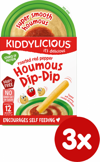 Kiddylicious hummus paprikový 3x52g