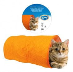 Duvo+ Tunel prolézací pro kočky oranžový + 50 x 25 x 25 cm