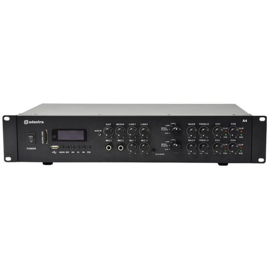 Adastra A4, duální stereo PA zesilovač, MP3/SD/USB/BT/FM, 4x 200W