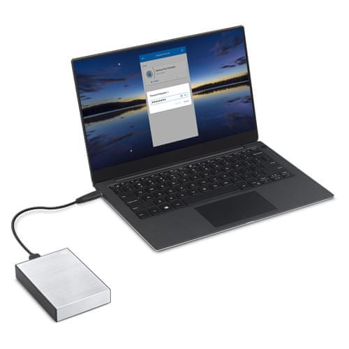 HDD Seagate One Touch Portable 4TB, strieborná (STKC4000401) USB 3.0 šifrovanie heslo