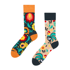 GMRS135 veselé ponožky - kohout Barva: oranžová, Velikost: 35-38
