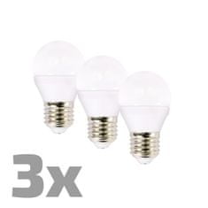 Solight LED žárovka Ecolux 3-pack , miniglobe, 6W, E27, 3000K, 450lm
