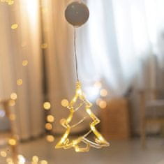 ACA Lightning  LED vánoční stromeček do okna, teplá bílá barva, IP20, 3xAAA, přísavka
