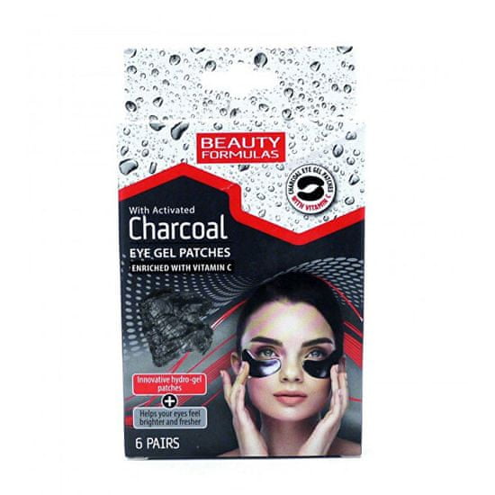 Beauty Formulas Polštářky pod oči s aktivním uhlím Charcoal (Eye Gel Patches) 6 párů