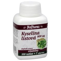 MedPharma Kyselina listová Forte 800 µg 100 + 7 tablet ZDARMA