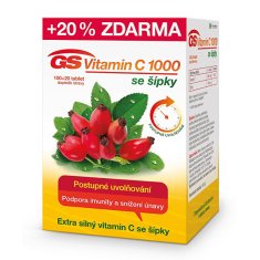 GreenSwan GS Vitamin C 1000 + šípky 100+20 tablet ZDARMA