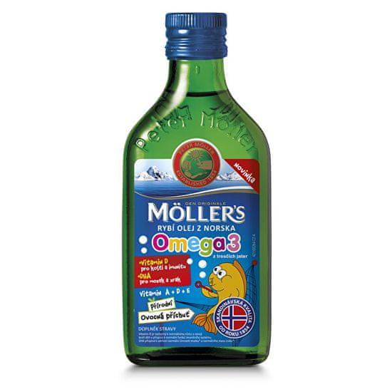 Möller`s rybí olej z tresčích jater z Norska s přírodní ovocnou příchutí 250 ml