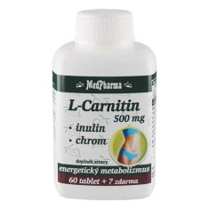MedPharma L-Carnitin 500 mg + inulin + chrom 60 tbl. + 7 tbl. ZDARMA
